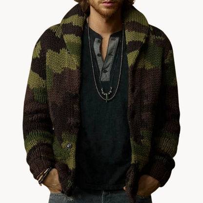 Camo Shawl Cardigan