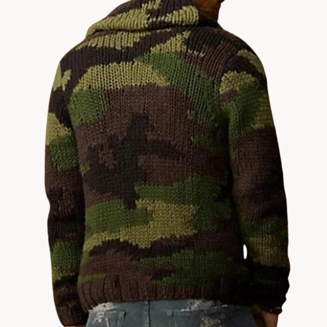 Camo Shawl Cardigan