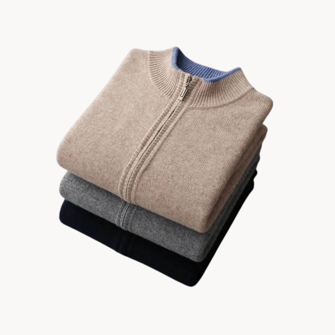 Kingston Merino Wool Zip Sweater