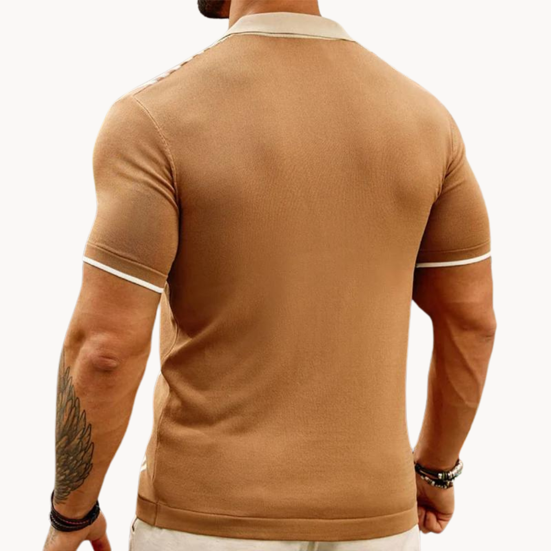 Alabaster Full-Placket Polo