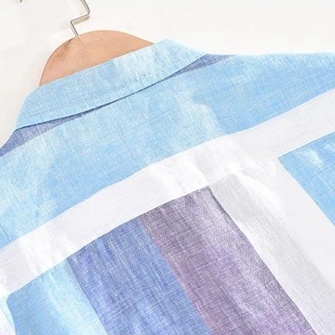 Seascape Stripe Linen Button Shirt