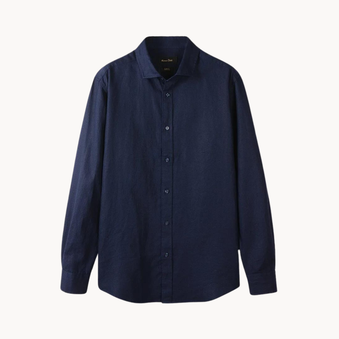 Sartorial Spread Collar Linen Cotton Shirt