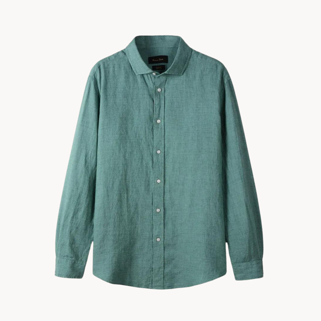 Sartorial Spread Collar Linen Cotton Shirt