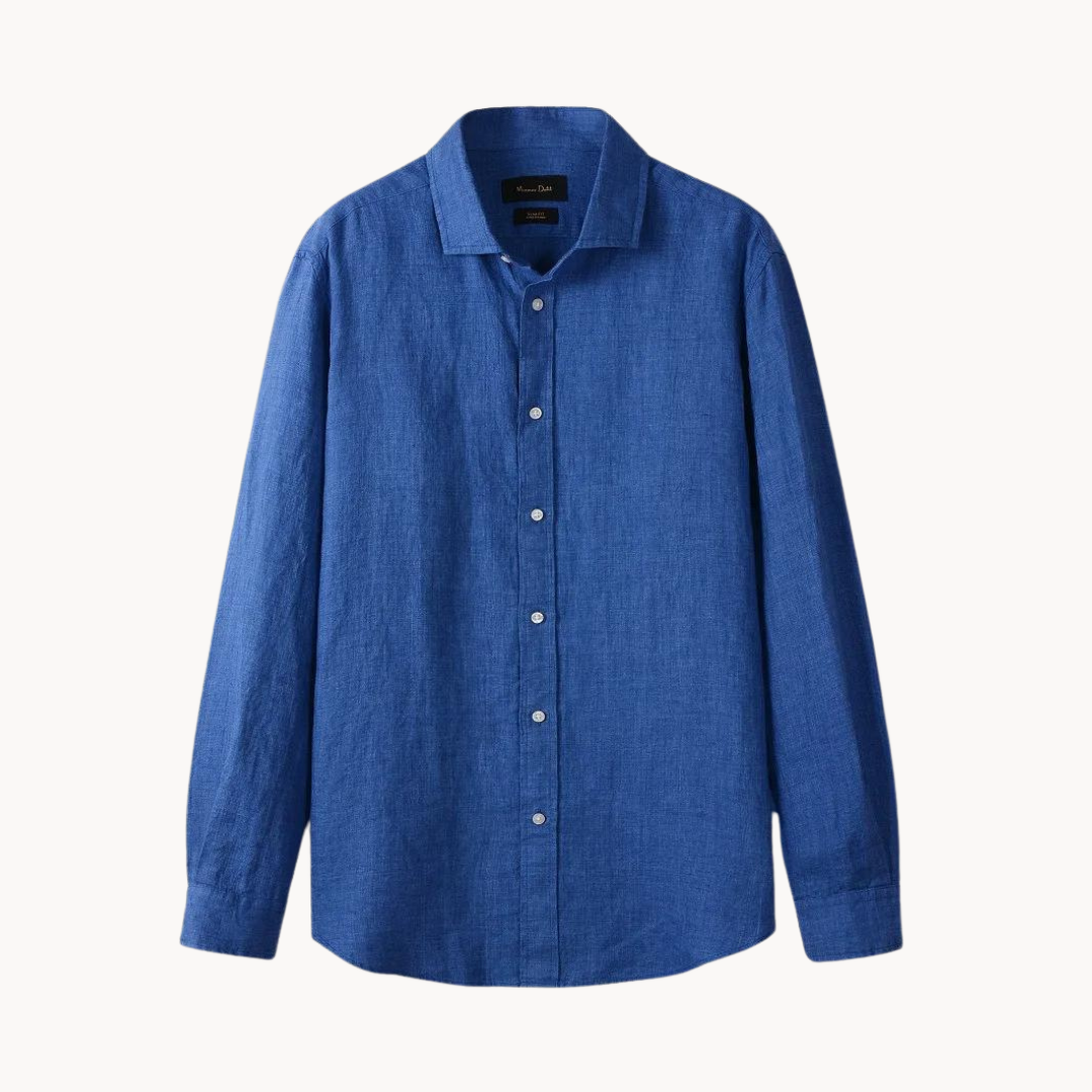 Sartorial Spread Collar Linen Cotton Shirt