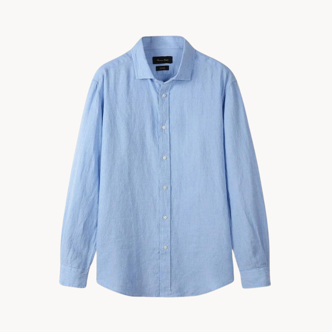 Sartorial Spread Collar Linen Cotton Shirt