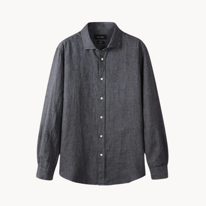 Sartorial Spread Collar Linen Cotton Shirt