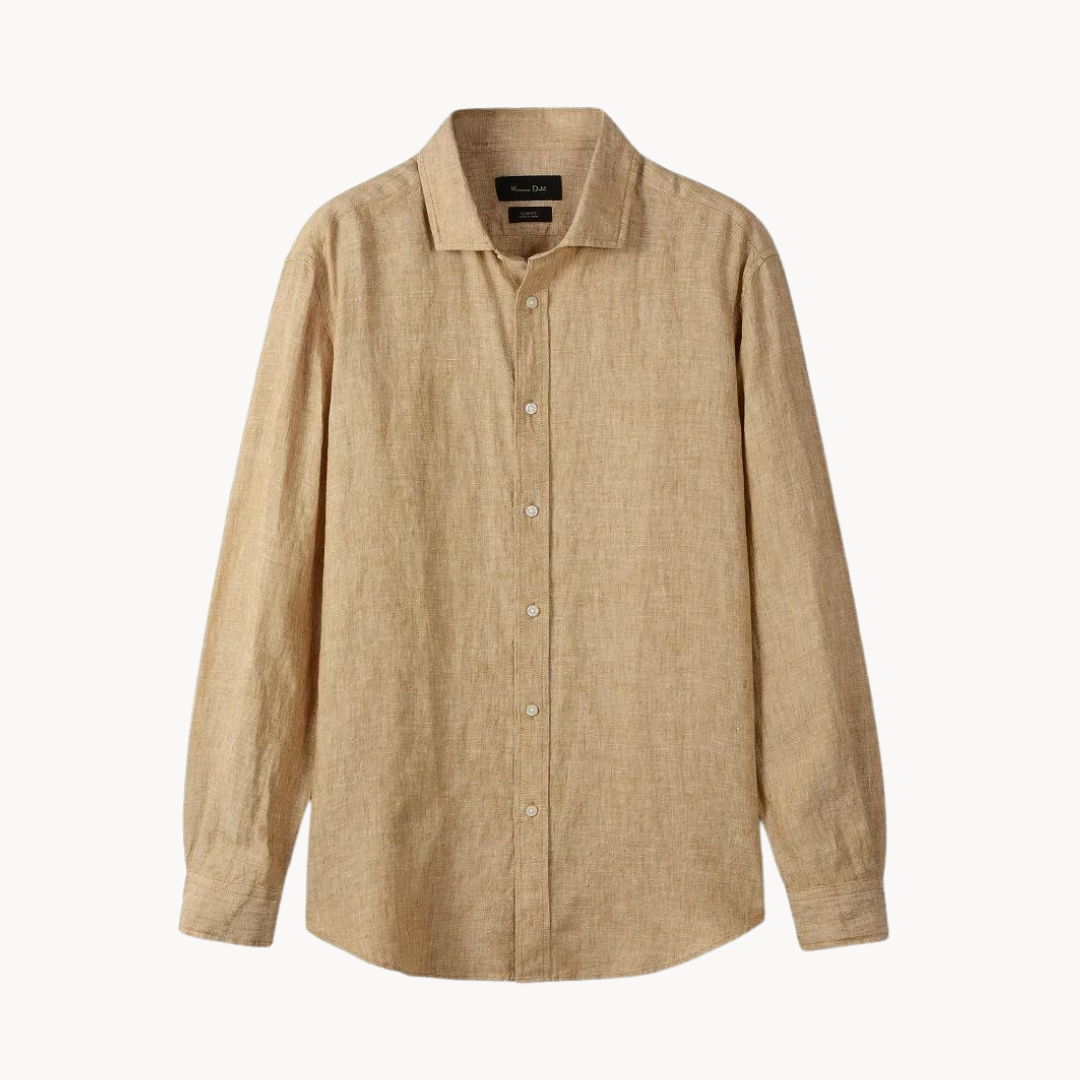 Sartorial Spread Collar Linen Cotton Shirt