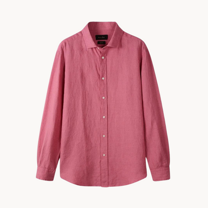 Sartorial Spread Collar Linen Cotton Shirt