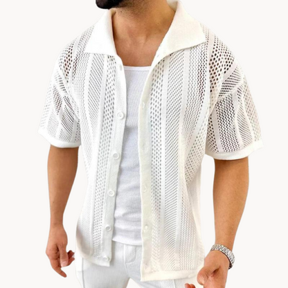 Davide Crochet Short Sleeve Shirt