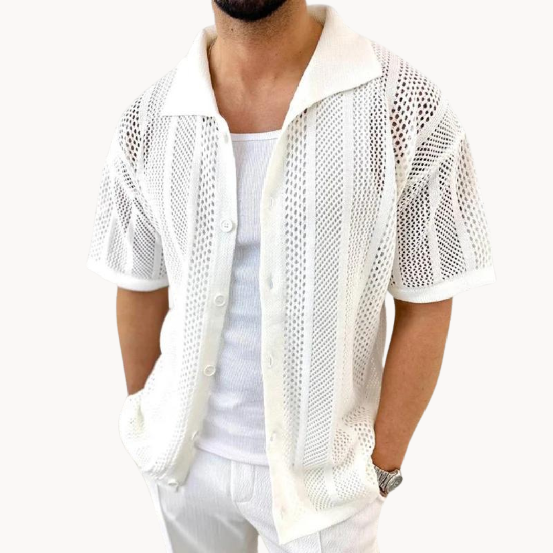 Davide Crochet Short Sleeve Shirt