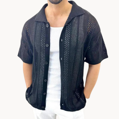 Davide Crochet Short Sleeve Shirt