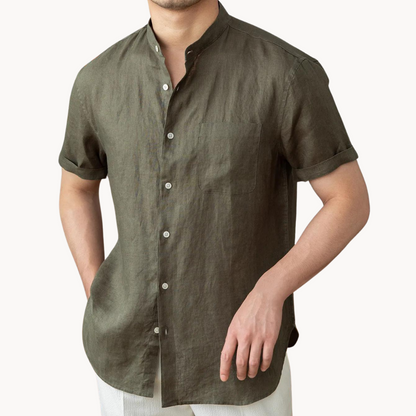 Teo Band Collar Button Shirt