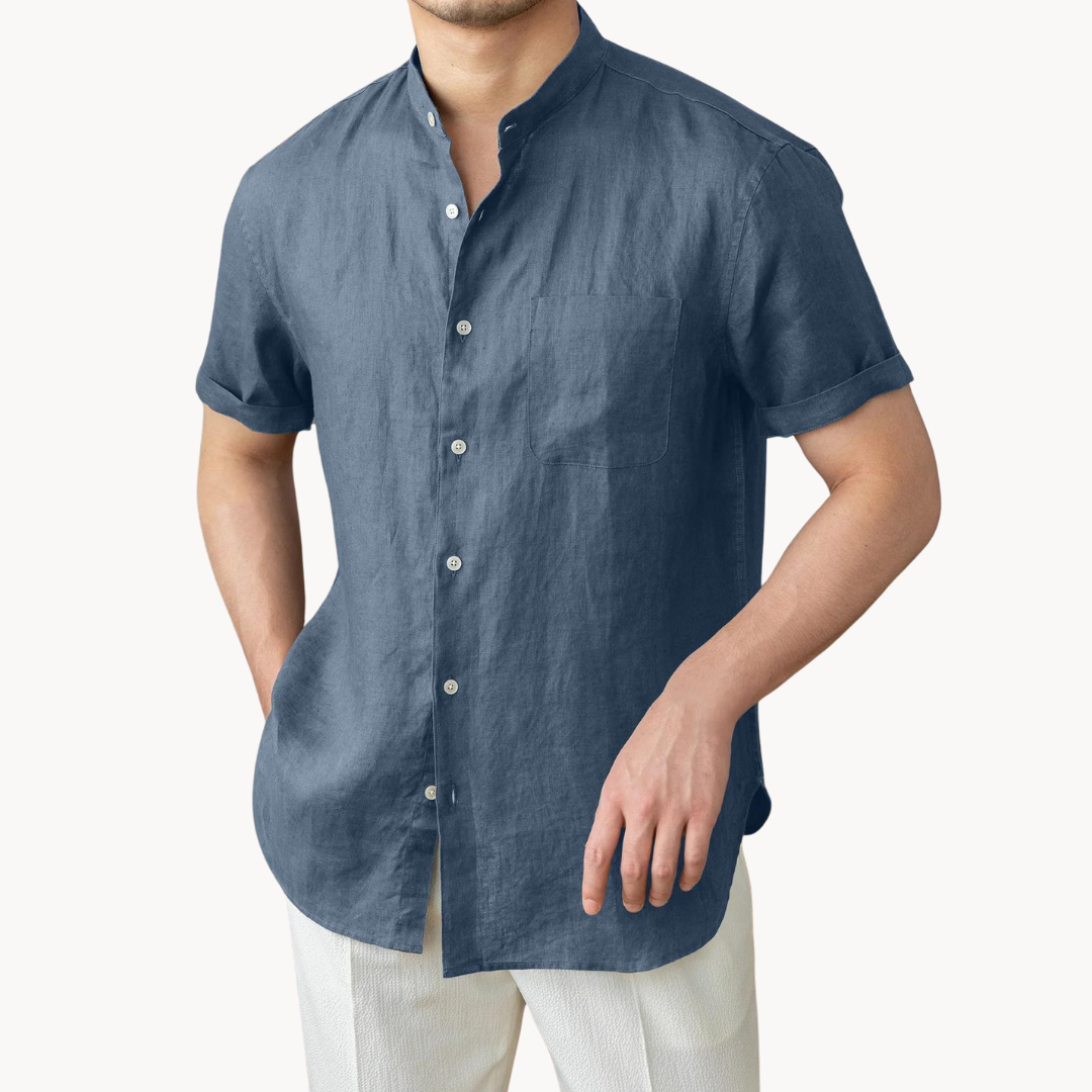 Teo Band Collar Button Shirt