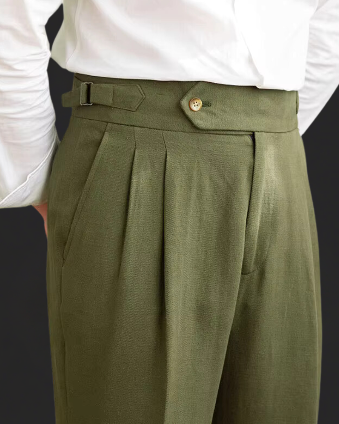 Vento Linen Cotton Pleated Trouser