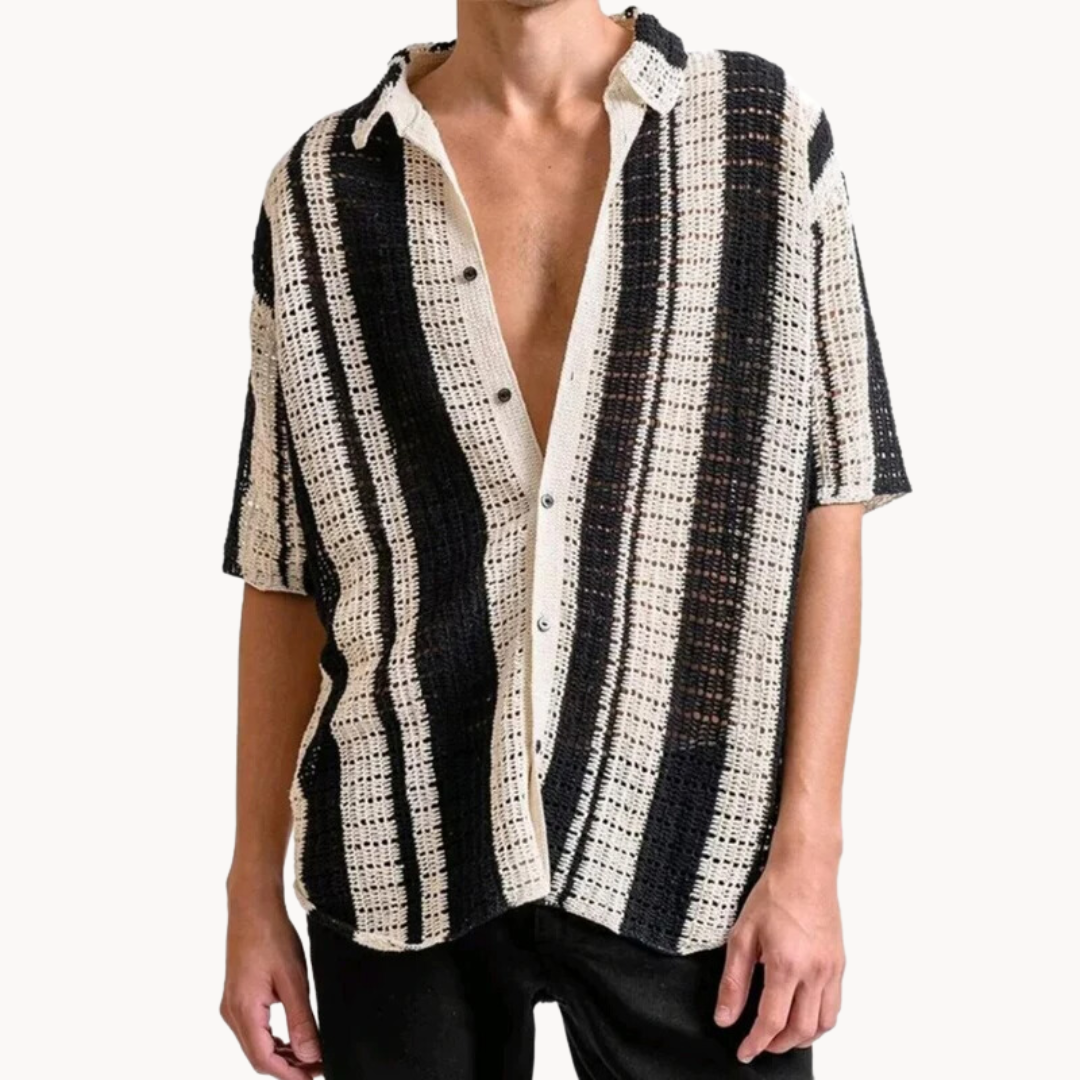 Lasse Full-Placket Stripe Shirt