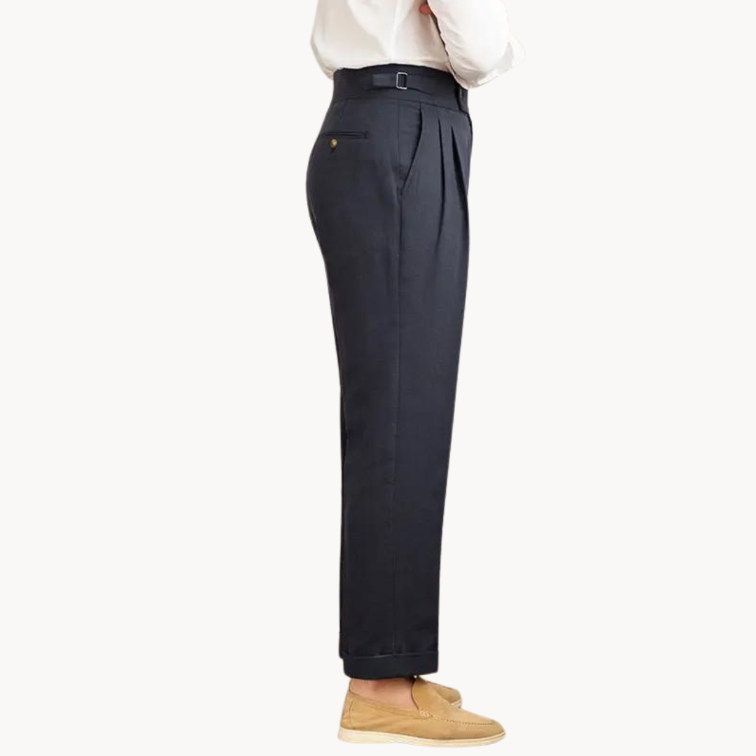 Vento Linen Cotton Pleated Trouser