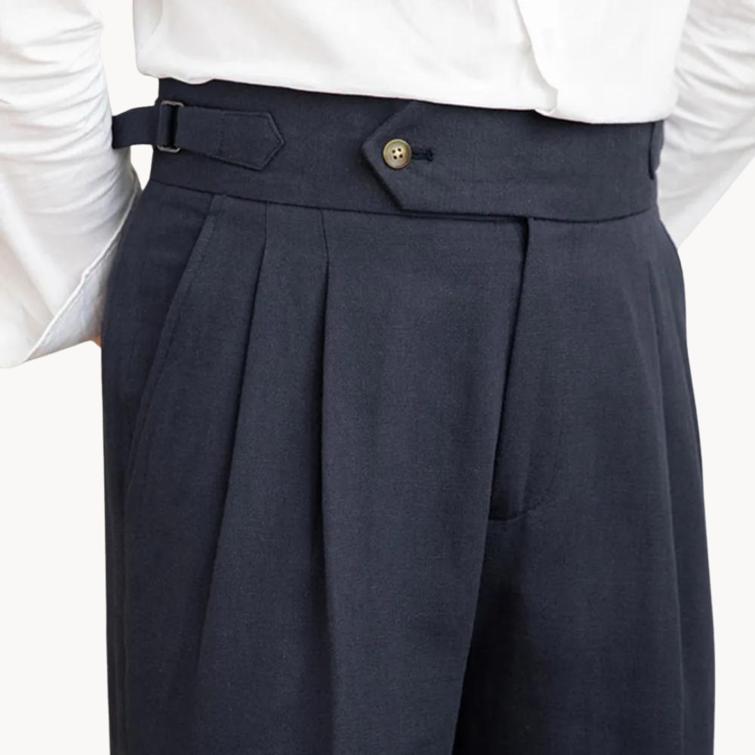 Vento Linen Cotton Pleated Trouser