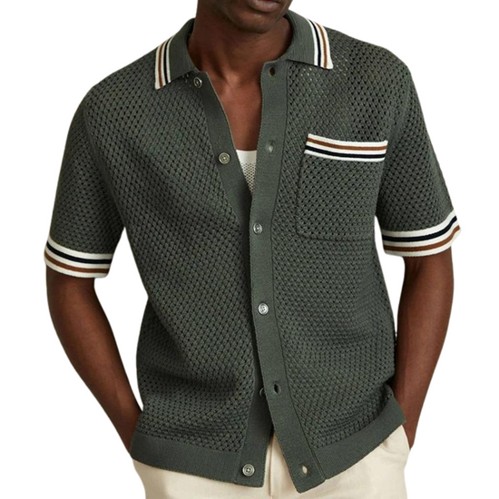 Xeno Knitted Mesh Button Shirt