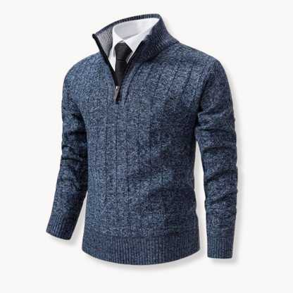 Rib Knit Quarter Zip Sweater