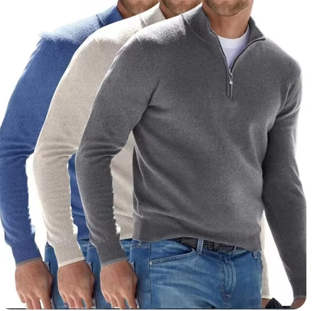 Breathable Men's Half-Zip Sweater