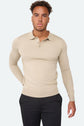 Long sleeve polo Ralf Beige