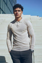 Long sleeve polo Ralf Beige